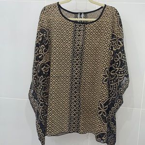 Lace Tunic Nude & Black Top